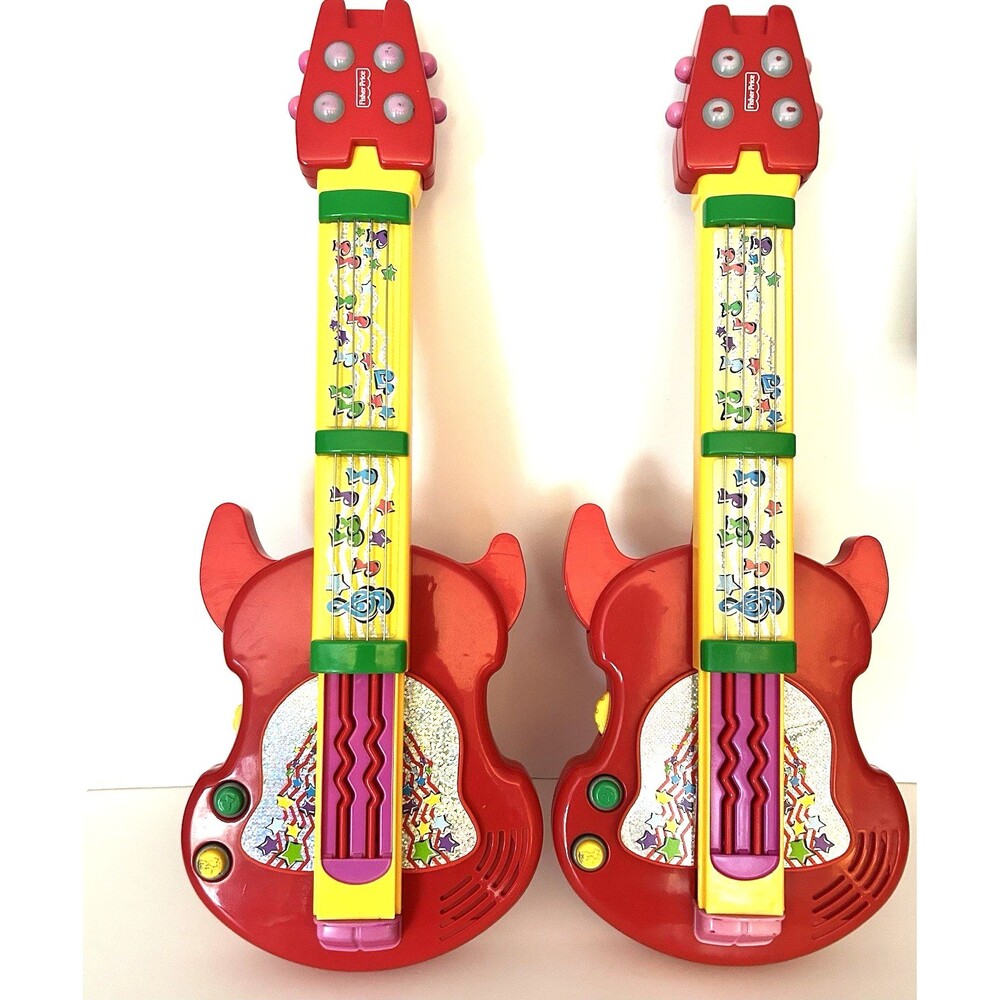 2 Fisher Price 2-in-1 BACH 'N ROCK Violins Changes into Guitar NO BOWS Works